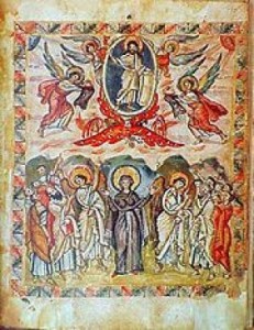 Ascension in the Rabbula Gospels, 6th century.