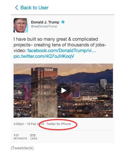 Screen-Shot - Trump iPhone Tweet